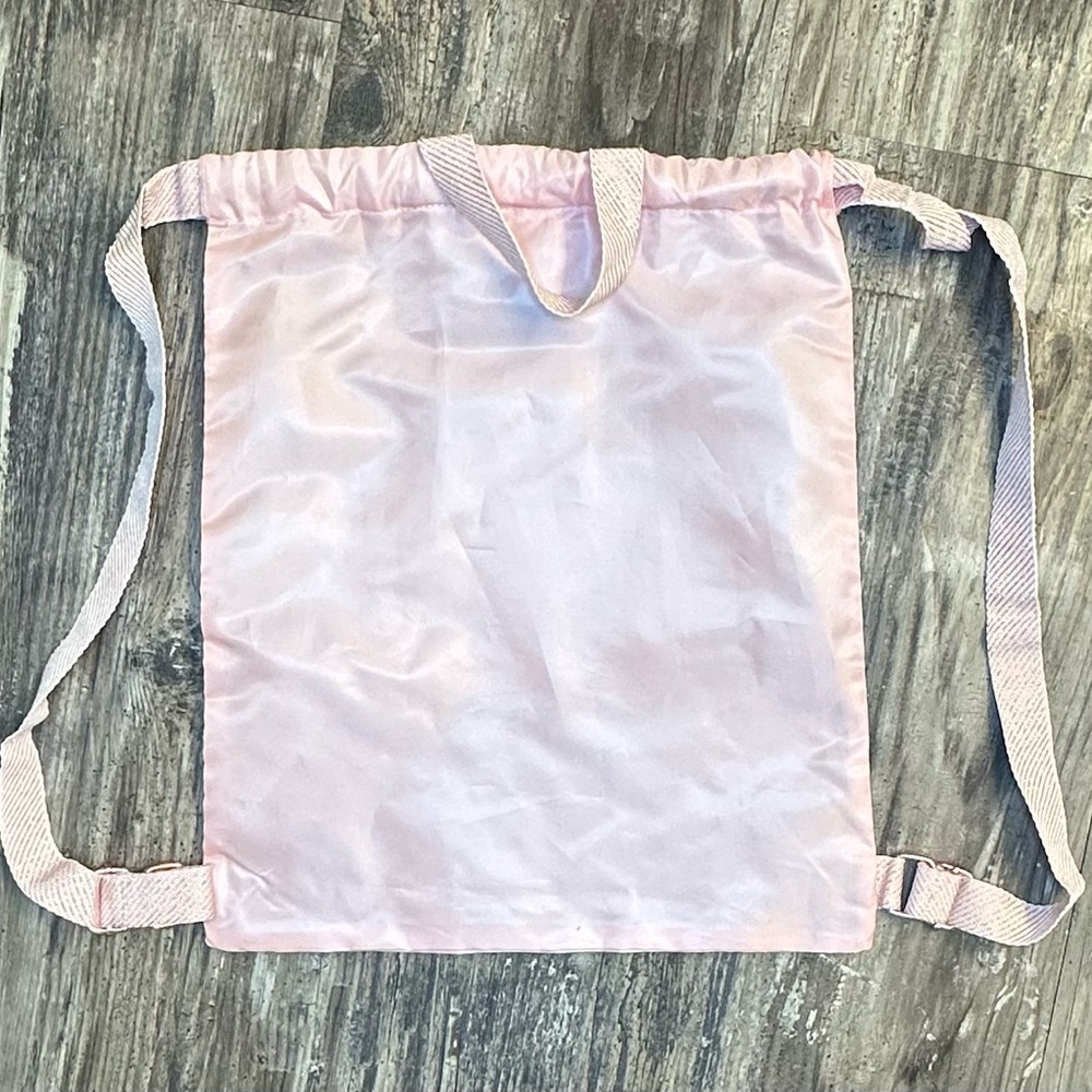Disney Parks Bibbidi Bobbidi Boutique light pink & gold drawstring bag - Picture 6 of 6